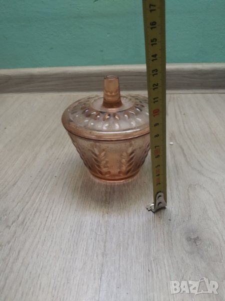 стара стъклена захарница, снимка 1