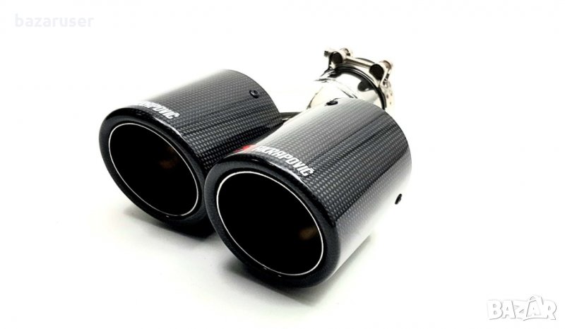 Накрайник ауспух -карбон Двоен-63мм. -1052-63 L/254277/, снимка 1