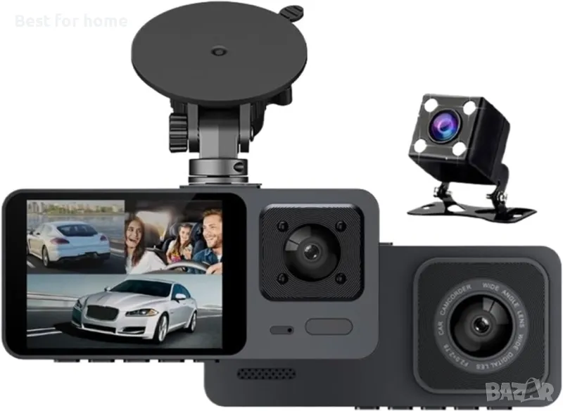 WiFi видео регистратор DVR  с 3 камери Dash Cam от Smars, снимка 1
