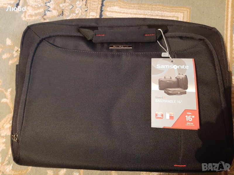 Samsonite Bailhandle Guardit 16" чанта за лаптоп, черна/сива, снимка 1