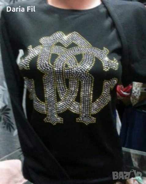 СТРАХОТНА черна блуза със златисти камъчета , снимка 1