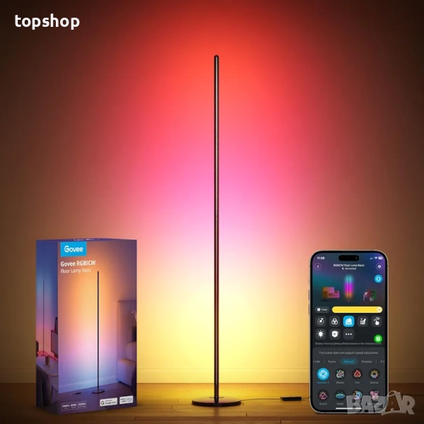 Чисто нова подова лампа Govee RGBIC Basic, LED ъглова лампа, работеща с Alexa, 1000 лумена ..., снимка 1