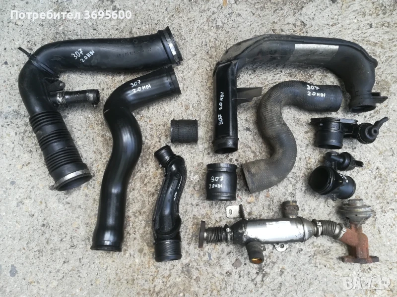 Пежо Peugeot 307 2.0 HDI турбо пътища маркучи маркуч тръба, снимка 1