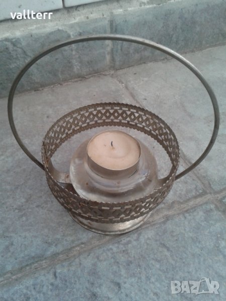 стара кошничка свещник, снимка 1