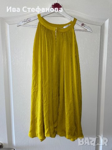 Разкошна сатенена сатен one size парти коктейлна официална блуза топ цвят горчица , снимка 3 - Корсети, бюстиета, топове - 40665903