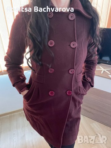 Палто цвят бордо, Radeks, размер М, снимка 4 - Палта, манта - 38896073