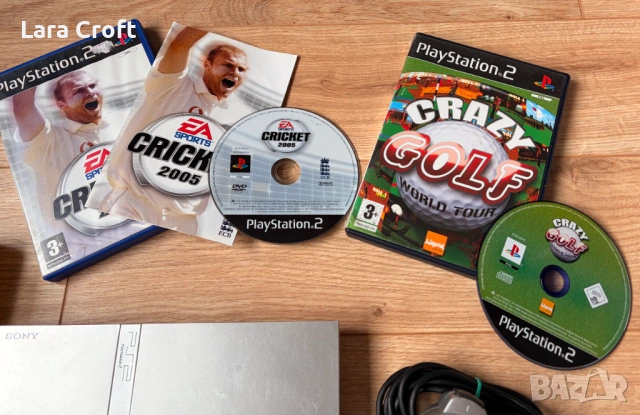 PS2 Slim Silver PlayStation 2 + подарък 6 игри и два контролера, снимка 8 - PlayStation конзоли - 53901236