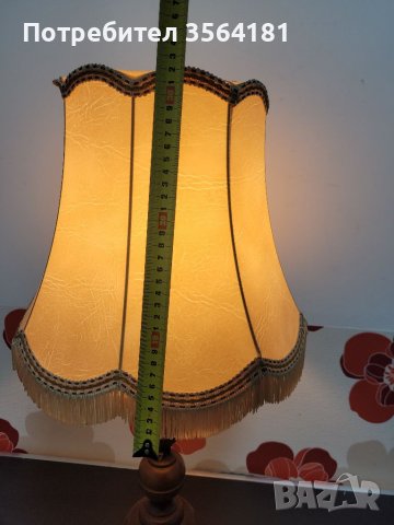  НАМАЛЕНА Настолна лампа с шапка от естествена кожа , снимка 15 - Настолни лампи - 39355658