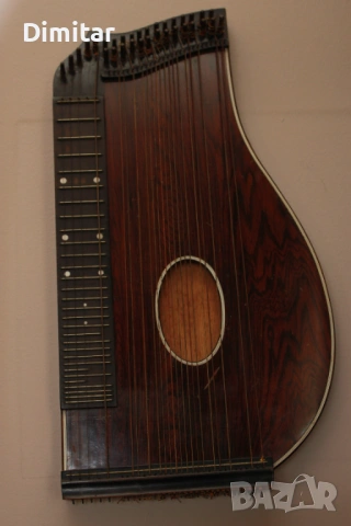 Старинен струнен инструмент AutoHarp / Цитра – 55 см, снимка 2 - Антикварни и старинни предмети - 54015268