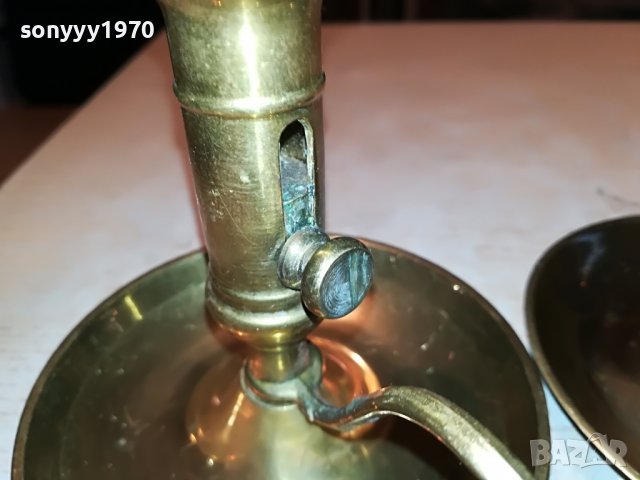 СВЕЩНИЦИ ОТ ФРАНЦИЯ 2бр-МЕД/МЕСИНГ 1911221958, снимка 12 - Антикварни и старинни предмети - 38728076