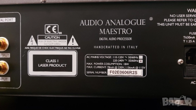 Audio Analogue Maestro CD Player/DAC, снимка 13 - Аудиосистеми - 52619576