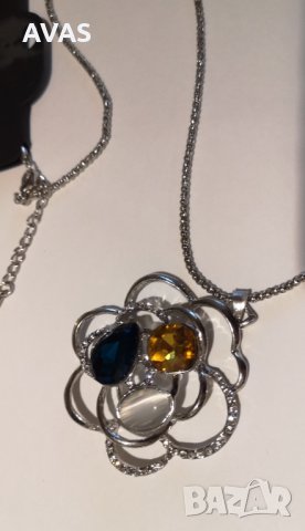 Ново колие розичка с декорация сребристо, снимка 3 - Колиета, медальони, синджири - 31321140