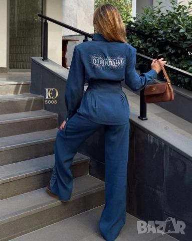дамски комплекти яке и панталон деним miu miu , снимка 3 - Комплекти - 51831219