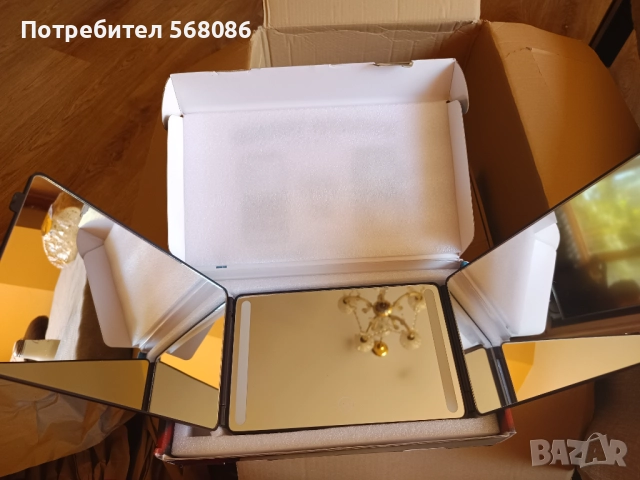 Преносимо фризьорско огледало на 360 градуса с лед светлина
