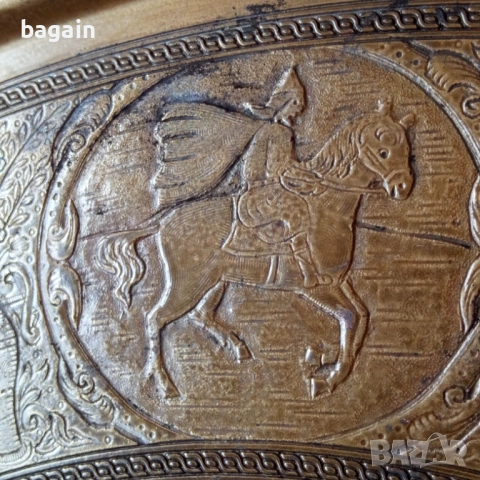 Уникален бронзов поднос., снимка 5 - Антикварни и старинни предмети - 54260840