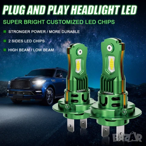 LED крушки за основен фар H7 plug and play - +300%, снимка 2 - Аксесоари и консумативи - 50488497