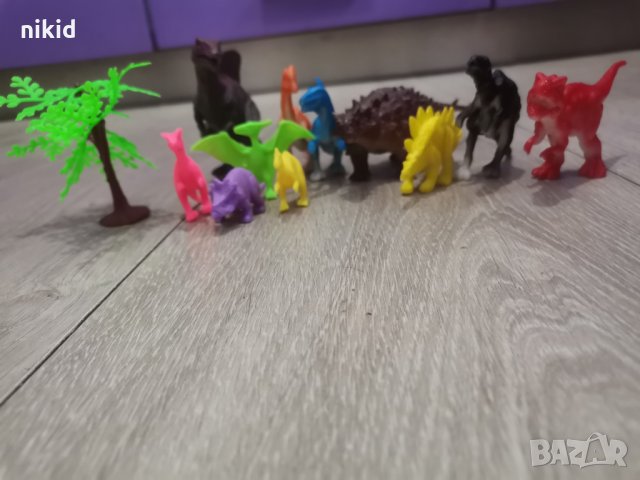 11 малки и големи Динозавъра Динозаври Динозавър пластмасови фигурки за игра и украса торта играчки, снимка 4 - Фигурки - 35221704