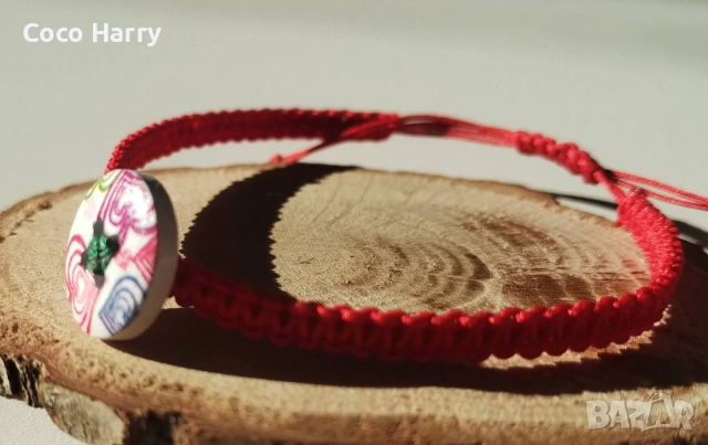 Комплект гривни Копче за късмет,ръчно изработени, снимка 3 - Ръчно изработени сувенири - 53122389