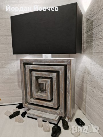 Лампа от дърво,ръчна изработка, снимка 3 - Настолни лампи - 39823265