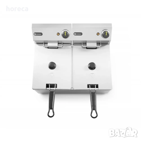 Фритюрник, електрически 2 x 6 л, регулируем термостат и защита от претоварване, снимка 4 - Обзавеждане на кухня - 52088732