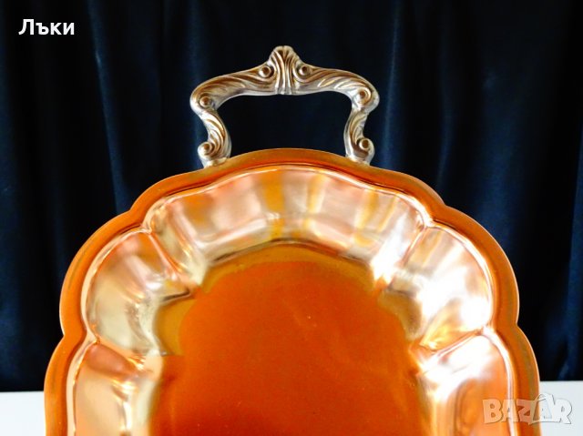 Барокова медна фруктиера,сребро,маркирана. , снимка 5 - Антикварни и старинни предмети - 30808975