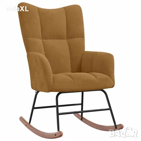 vidaXL Люлеещ стол, кафяв, кадифе