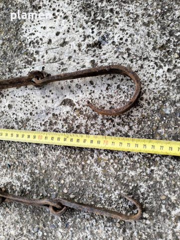 Стара кована верига за огнище , снимка 3 - Антикварни и старинни предмети - 44144754