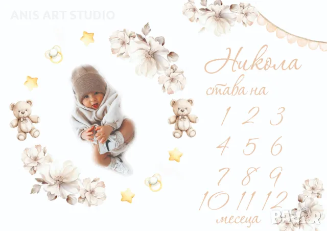 Платно за месечинки/Платно за снимки на бебето/Месечинка, снимка 6 - Други - 48212812