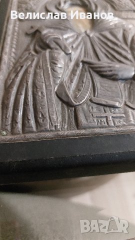 Гръцка икона сребро на Свети Антоний. Проба 950, снимка 3 - Икони - 44186053