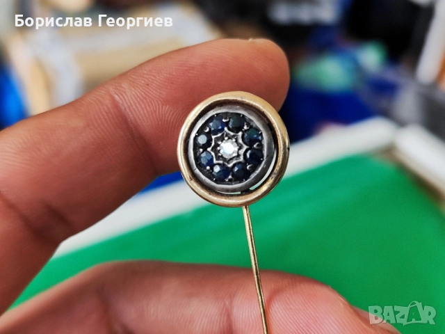 Златна игла от царско време 14 С, снимка 2 - Антикварни и старинни предмети - 51482410