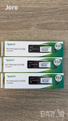 *Нови* SSD Дискове M.2 PCIe Gen3x4 Apacer AS2280P4 512GB, снимка 2 - Твърди дискове - 54128354