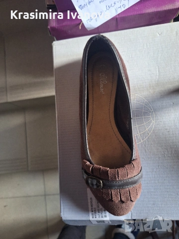 нови обувки естествен велур кафе