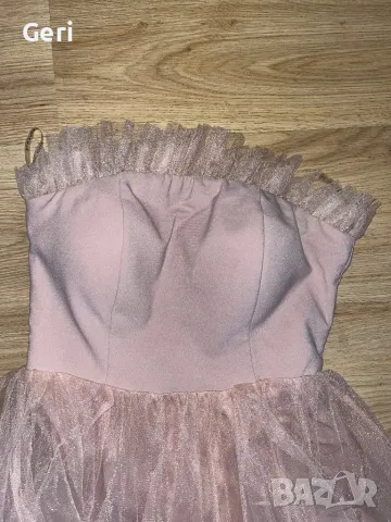 Розова рокля с тюл 36 размер, снимка 3 - Рокли - 48208641