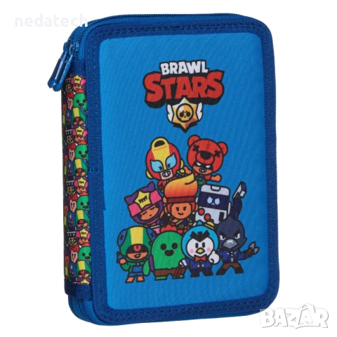 Двоен несесер Brawl Stars, Син, 15x20x4см.