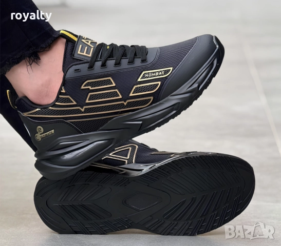 Мъжки Маратонки Armani - Uktimate C2 - Черно и Златисто, снимка 2 - Маратонки - 51632320