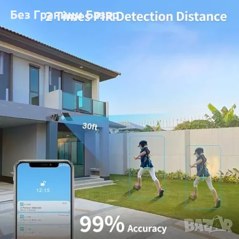 Нова Водоустойчива Соларна 2K Камера с PIR Детектор и Двупосочно Аудио, снимка 6 - Други - 48620899