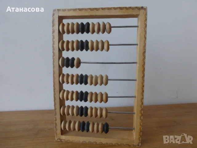 Дървено сметало с пирография 1970 г, снимка 2 - Антикварни и старинни предмети - 50564994