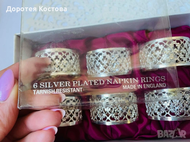Красиви посребрени пръстени от Англия, снимка 8 - Антикварни и старинни предмети - 53895628