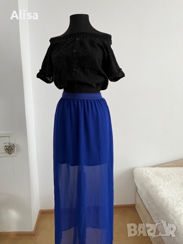 Дамска синя пола, снимка 3 - Поли - 36766844