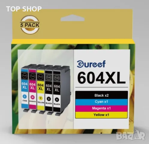 Касети с мастило Gureef 604XL за Epson 604, XP2200, Expression Home XP (5 пакета), снимка 2 - Консумативи за принтери - 49866388