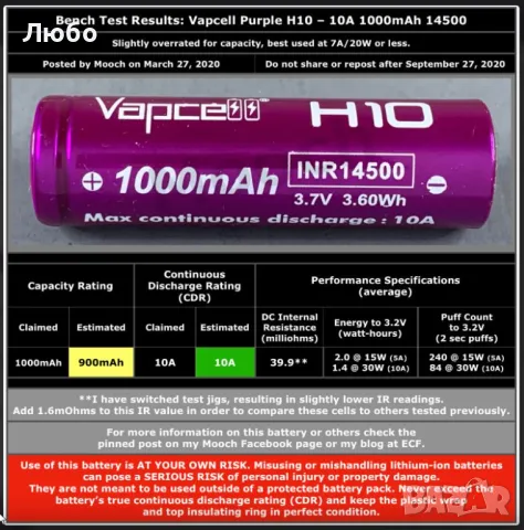 Мощни li-ion BAK N21700-45D, Molicel P42A, Sony/Murata VTC5A, VTC6, Samsung 40T, 30T, Vapcell, снимка 2 - Аксесоари за електронни цигари - 30578793