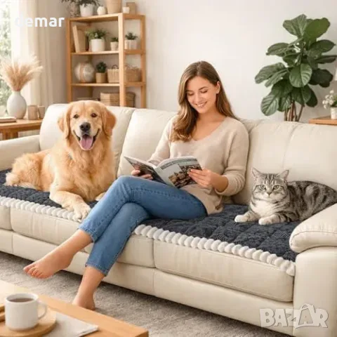 LOOBANI Pet Sofa Cover 2/3/4 Seater – теди плътен протектор за диван против косми, драскотини и, снимка 5 - Протектори за матраци - 55827411