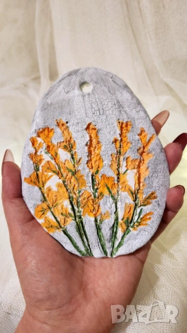 Ръчно изработено пано от глина с релефни цветя, снимка 8 - Пана - 53206786