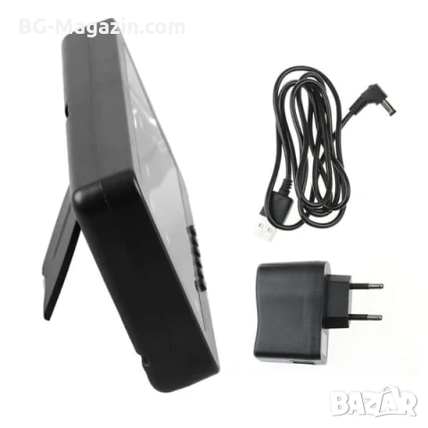 Голям дигитален настолен часовник с термометър аларма стенен на ток температура дата светещ на ток, снимка 4 - Други - 51038174