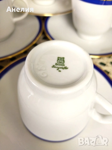 PMR Bavaria сетове с кант кобалт и злато, снимка 8 - Чаши - 52772827