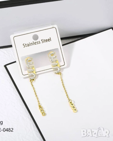 обеци от висококачествена медицинска стомана miu miu, снимка 14 - Обеци - 52093064