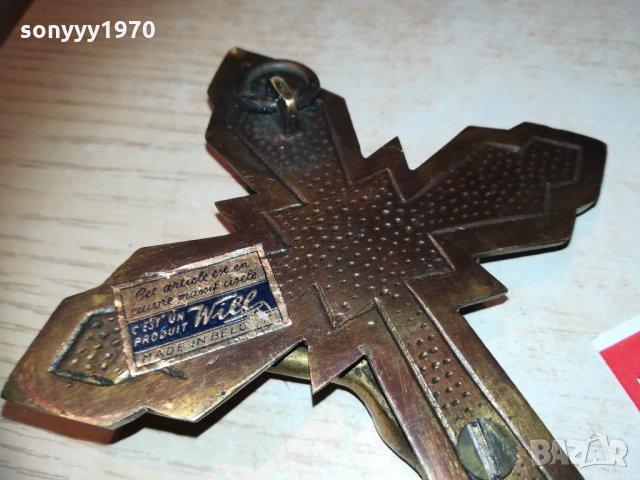 кръст 20см-мед/месинг-made in belgium 0902211045, снимка 5 - Колекции - 31740101