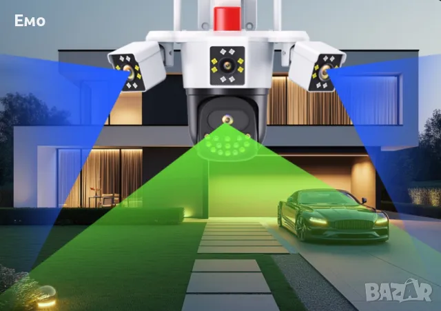 Безжична 4G WiFi камера за наблюдение с триекранен монитор,водоустойчива, снимка 4 - Друга електроника - 48346403