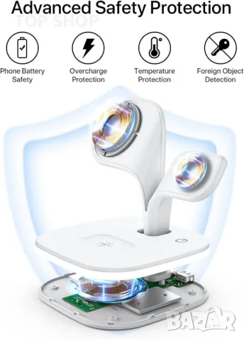 Безжична станция за зареждане 5 в 1 YM- UD 22 за Apple, Samsung и др., снимка 6 - Безжични зарядни - 48788724