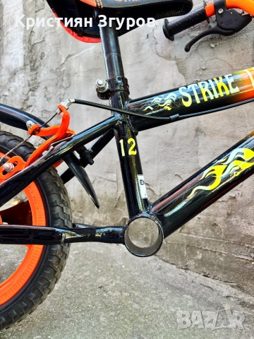 Детско баланс колело Strike 12" с предна и задна спирачка, снимка 5 - Детски велосипеди, триколки и коли - 51572302